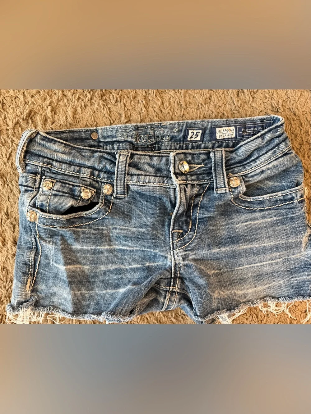Miss Me buckle Denim Shorts